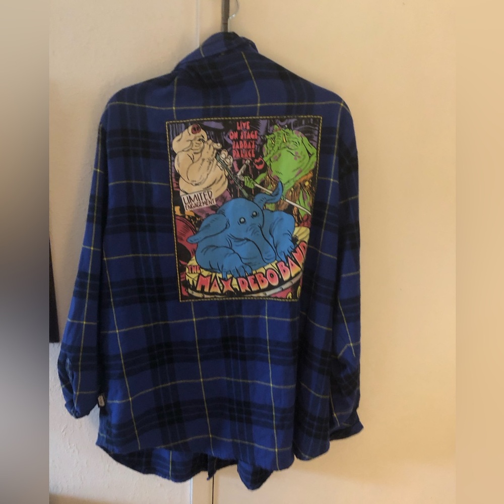 💫Star Wars Plaid Flannel Shirt w/ Max Rebo Band Print- 132A $65 or $50 w/offer